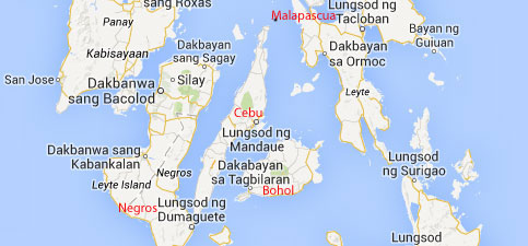 map filippijnen eilanden cebu Negros bohol