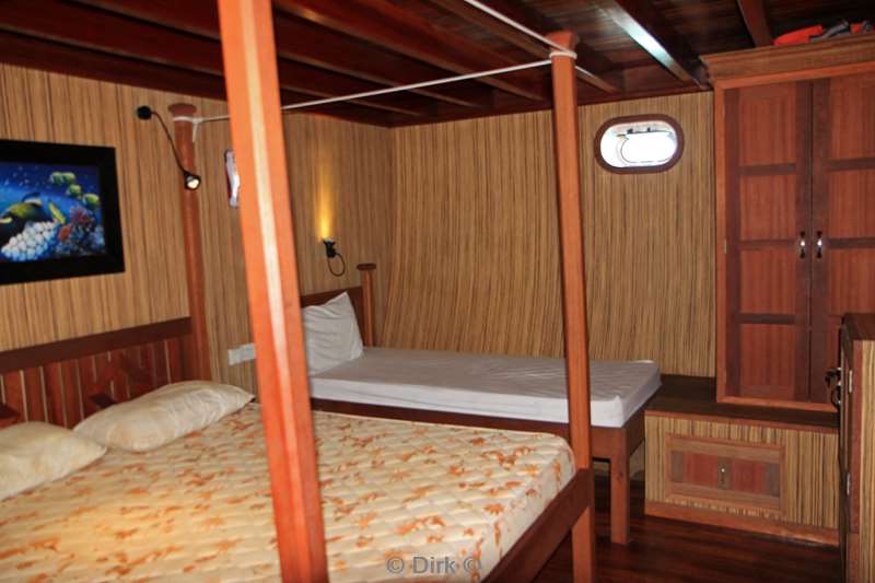 cabins of the ship princess rani in the maldives