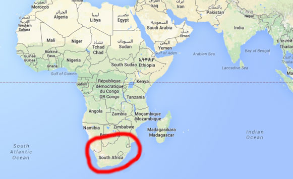 map zuid-afrika