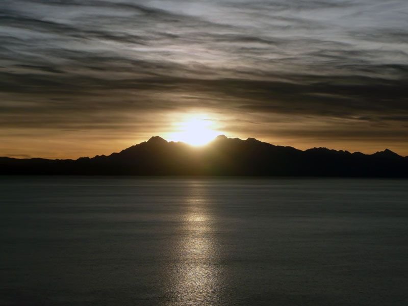 peru 
sunset titicaca lake