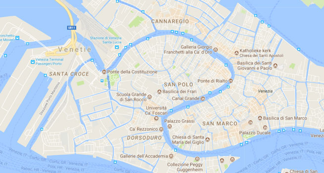 map canal grande venice italy