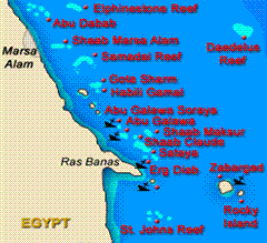 map duikplaatsen egypte duiken marsa alam port ghalib