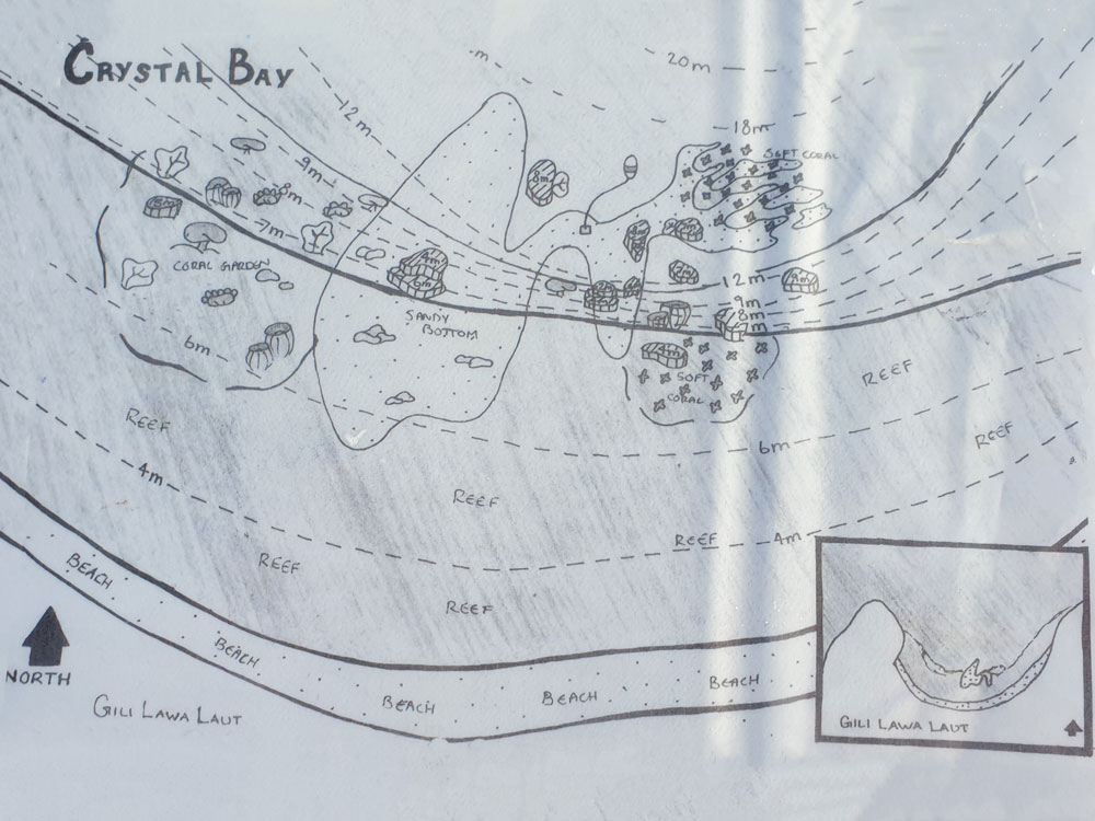 map duikplaats crystal bay komodo