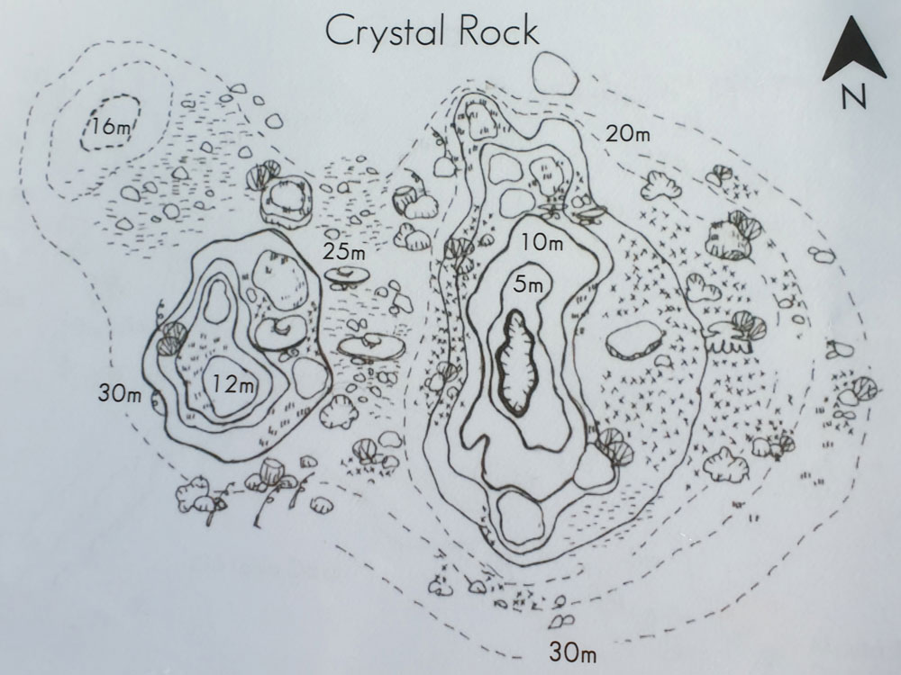 map duikplaats crystal rock komodo