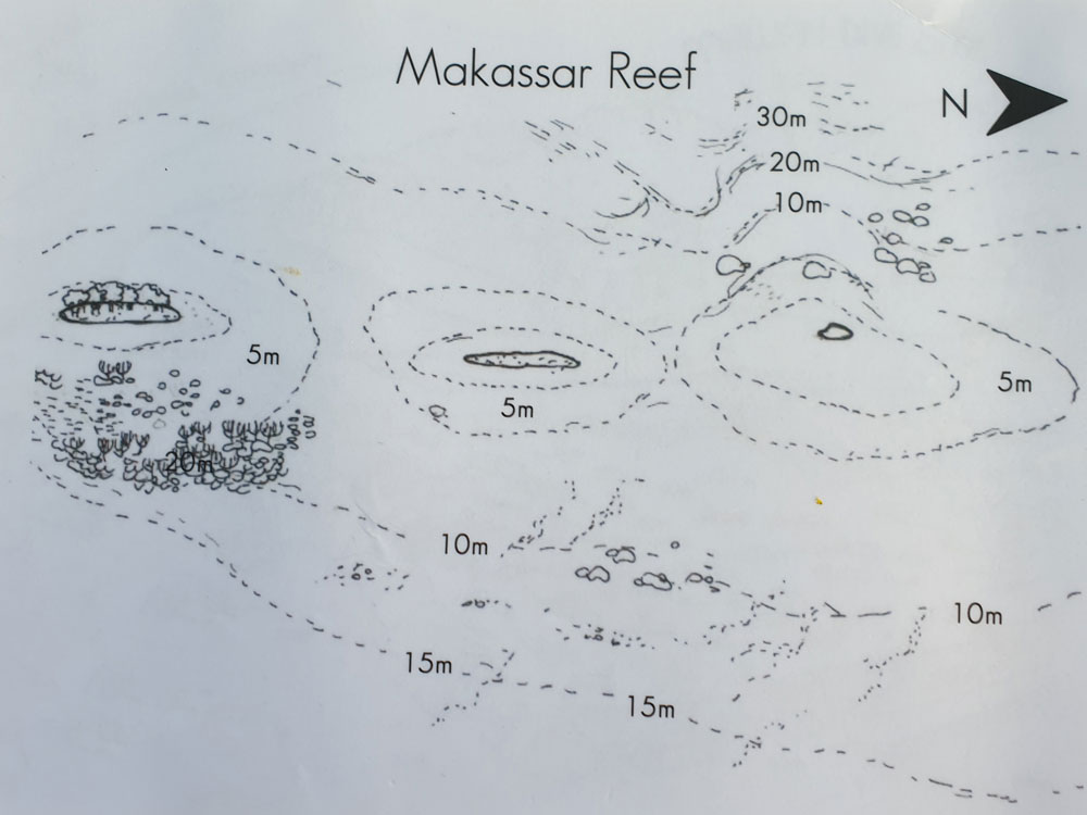 map duikplaats makassar reef komodo