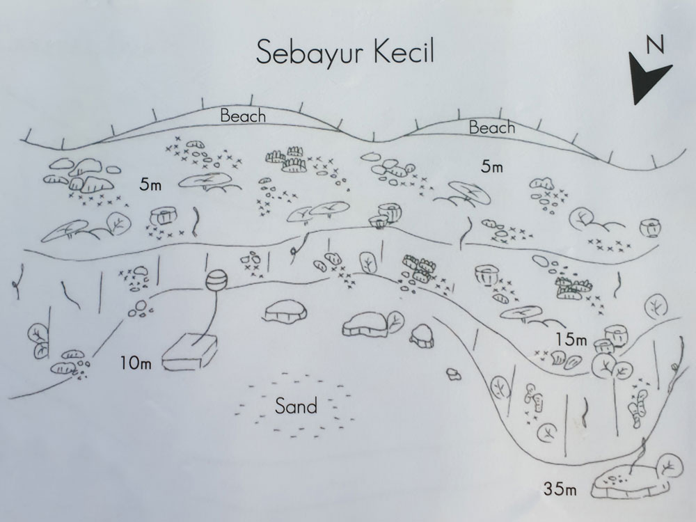 map duikplaats sebayur kecil komodo