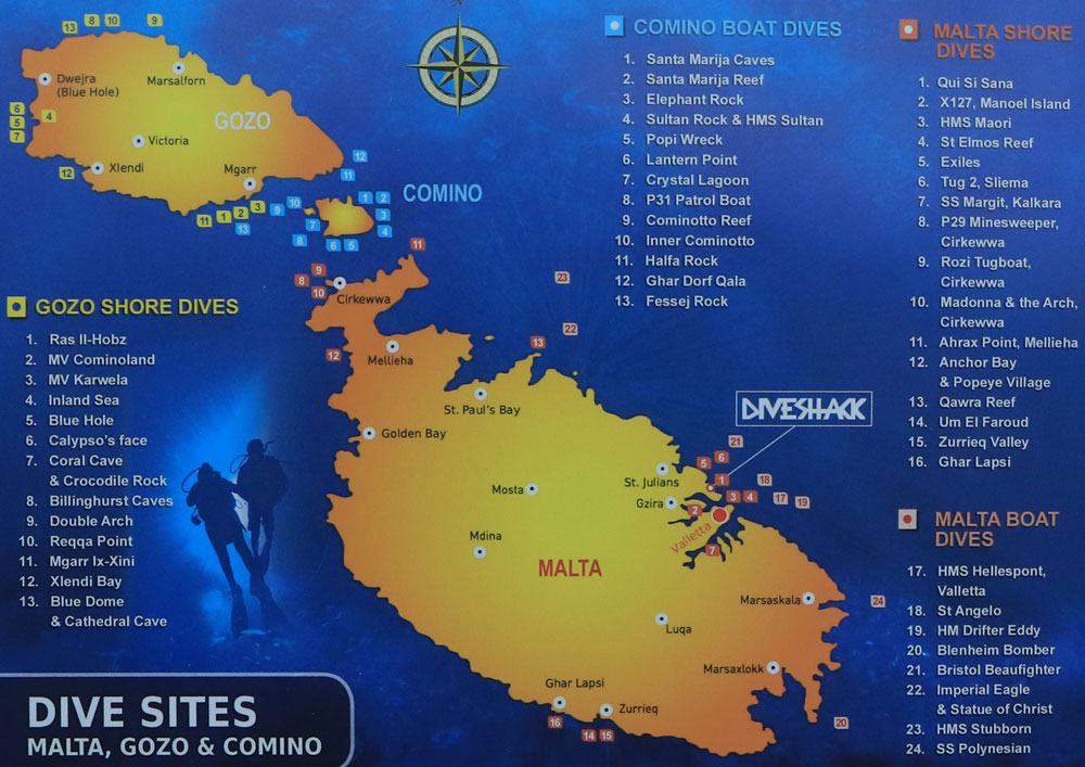 map malta gozo