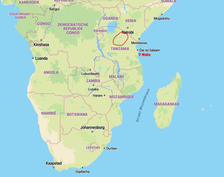 map tanzania mafia Island